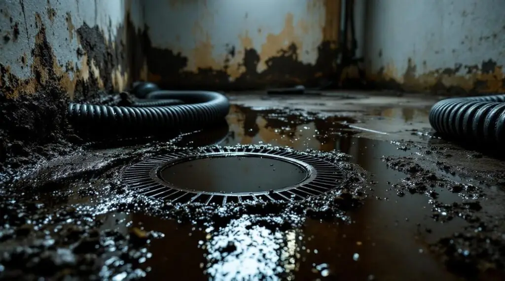 Professional restoration technician in protective gear sanitizing a Murfreesboro home after a sewage backup.