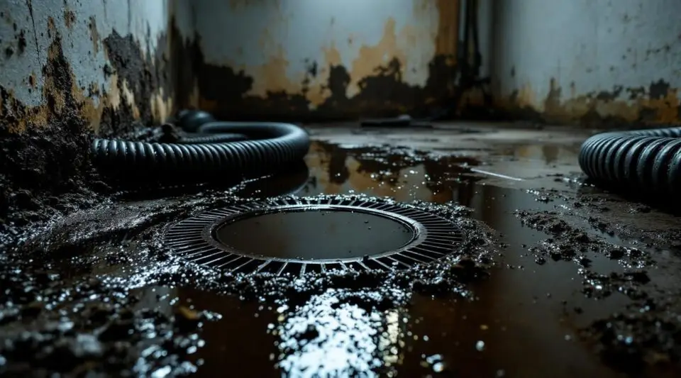 Professional restoration technician in protective gear sanitizing a Murfreesboro home after a sewage backup.